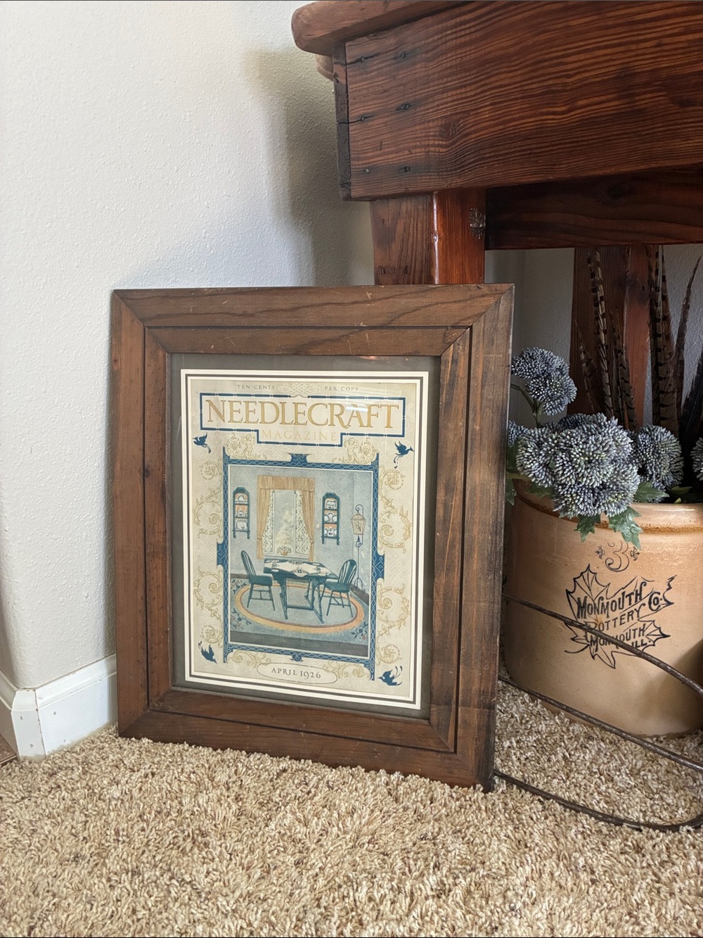 Vintage Framed April 1926 Needlecraft Magazine Cover